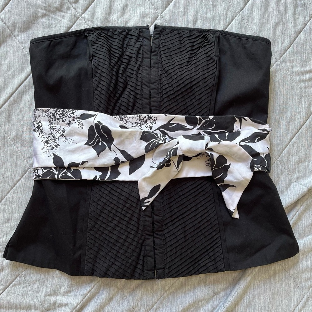 White House Black Market Black Corset Top 2/4 2010 style